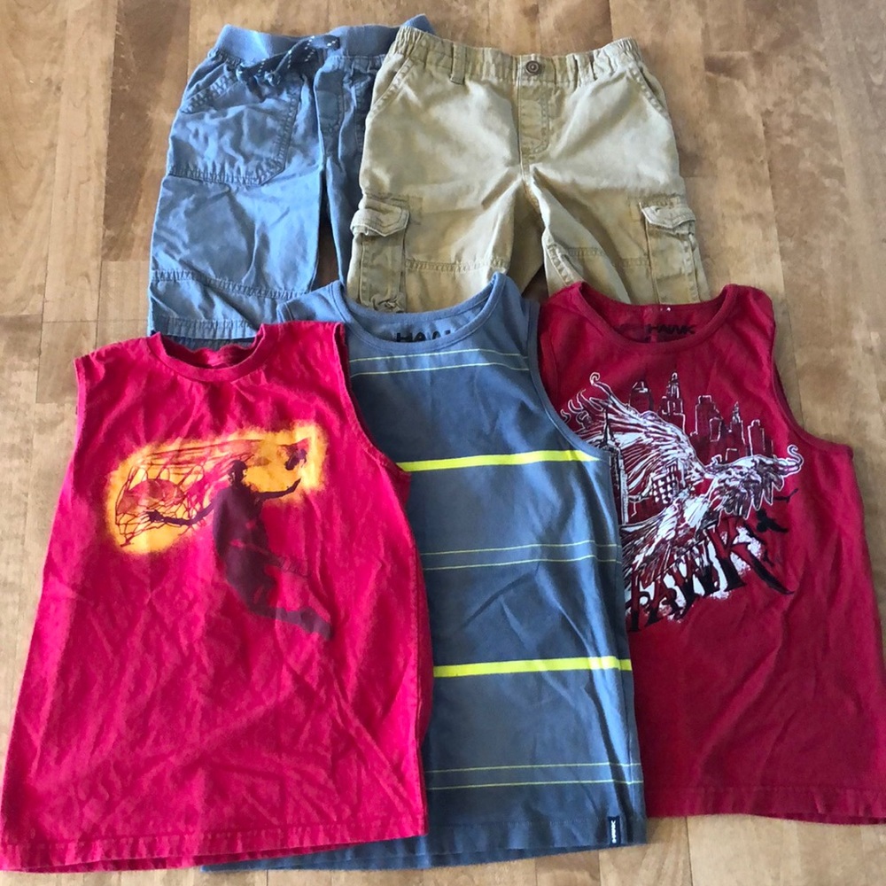 Boys size 7x shorts and tank tops